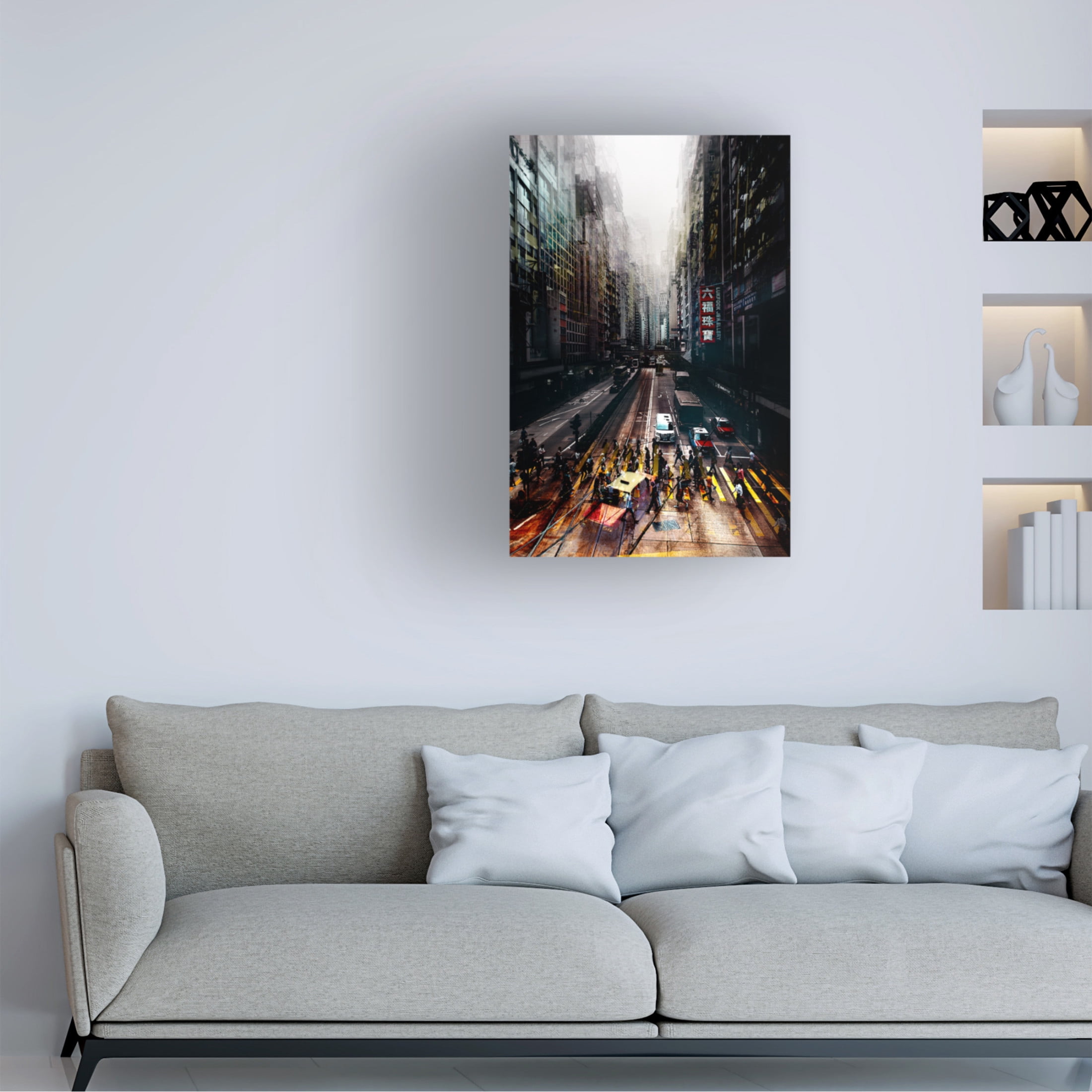 Canvas Wall Art - Carmine Chiriaco 'Streets Of Hong Kong' Wall Art for Living Room, Bedroom, or Office Décor by Trademark Fine Art - 22 x 32 Inches