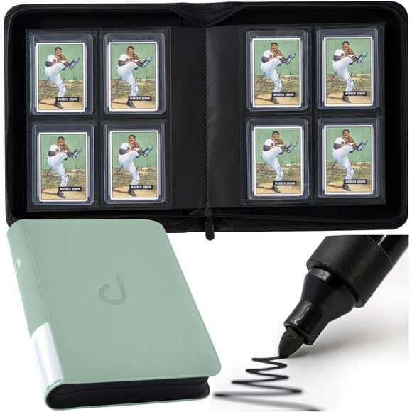 Carpeta Toploader D DACCKIT con capacidad para 128 tarjetas modelo A, color verde