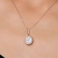 thumbnail image 3 of Gem Stone King 18K Rose Gold Plated Silver  Pendant with Chain Set with Moissanite (5.56 Cttw), 3 of 6