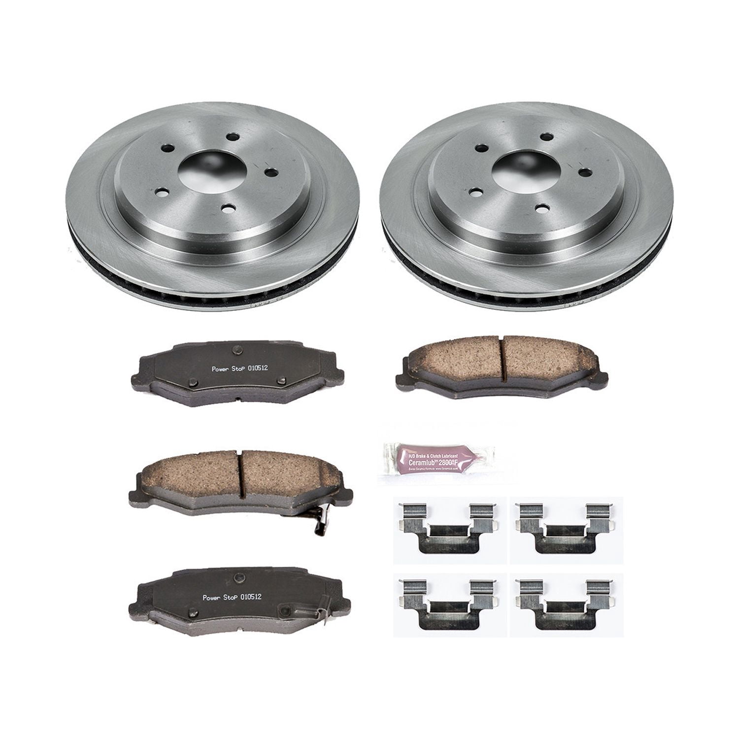 Power Stop Rear Stock Replacement Brake Pad and Rotor Kit KOE1563