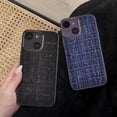thumbnail image 6 of for iPhone 15 Plus Case with Full Camera Len Protector Woven Flannelette Individuality Cute Pretty Phone Case Soft Protective Cellphone Case-Black, 6 of 14