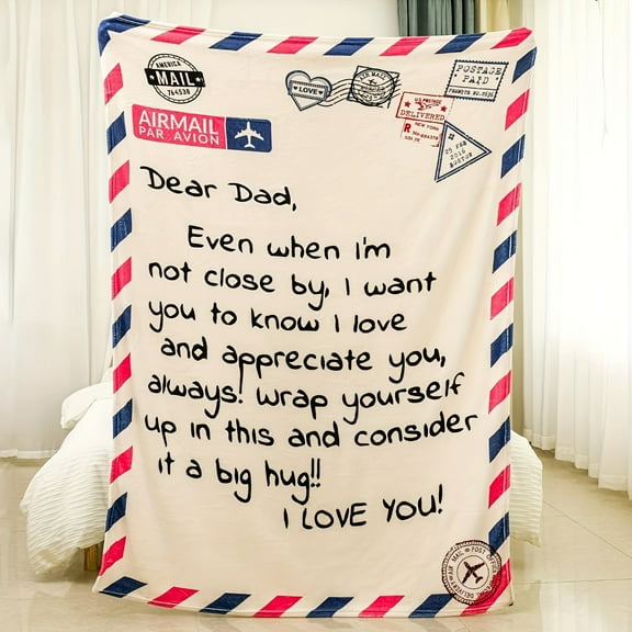 [Soft Throw Blankets For Dad] 1 Pcs Warm Soft Throw Blankets - Fathers Day Gifts For Dad, Dad Birthday Gifts, I Love You Dad Blankets