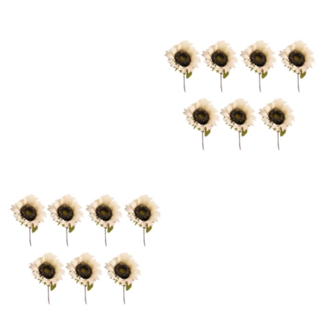Ramo de flores artificiales de girasoles 7 piezas Naiovety Blanco