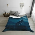 thumbnail image 6 of KLL Lonely Night Wolf Print Fleece Throw Blanket, Horizontal Fleece Bedding Cute Soft Blankets Comfy Fleece Flannel Plush Home Decor for Couch & Bed -60"x50", 6 of 9