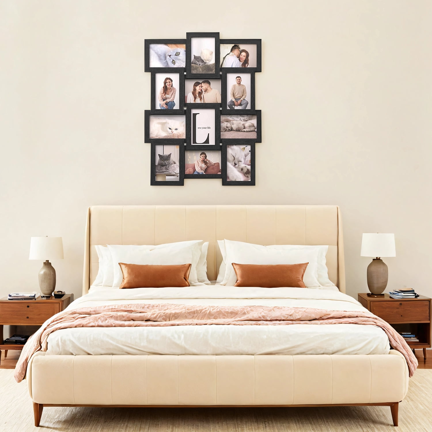 LEDREM 12-Piece Collage Picture Frame Set for Wall, 4x6 Photo Display with Hanging Kit, Easy-Assembly Gallery Wall Decor, Black