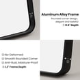thumbnail image 5 of 22x31 Inch Black Bathroom Mirror, Rounded Rectangle Matte Framed Wall Mounted Mirror, Bathroom Vanity Mirror, Tempered Glass, Anti-Rust, Horizontal/Vertical..., 5 of 5