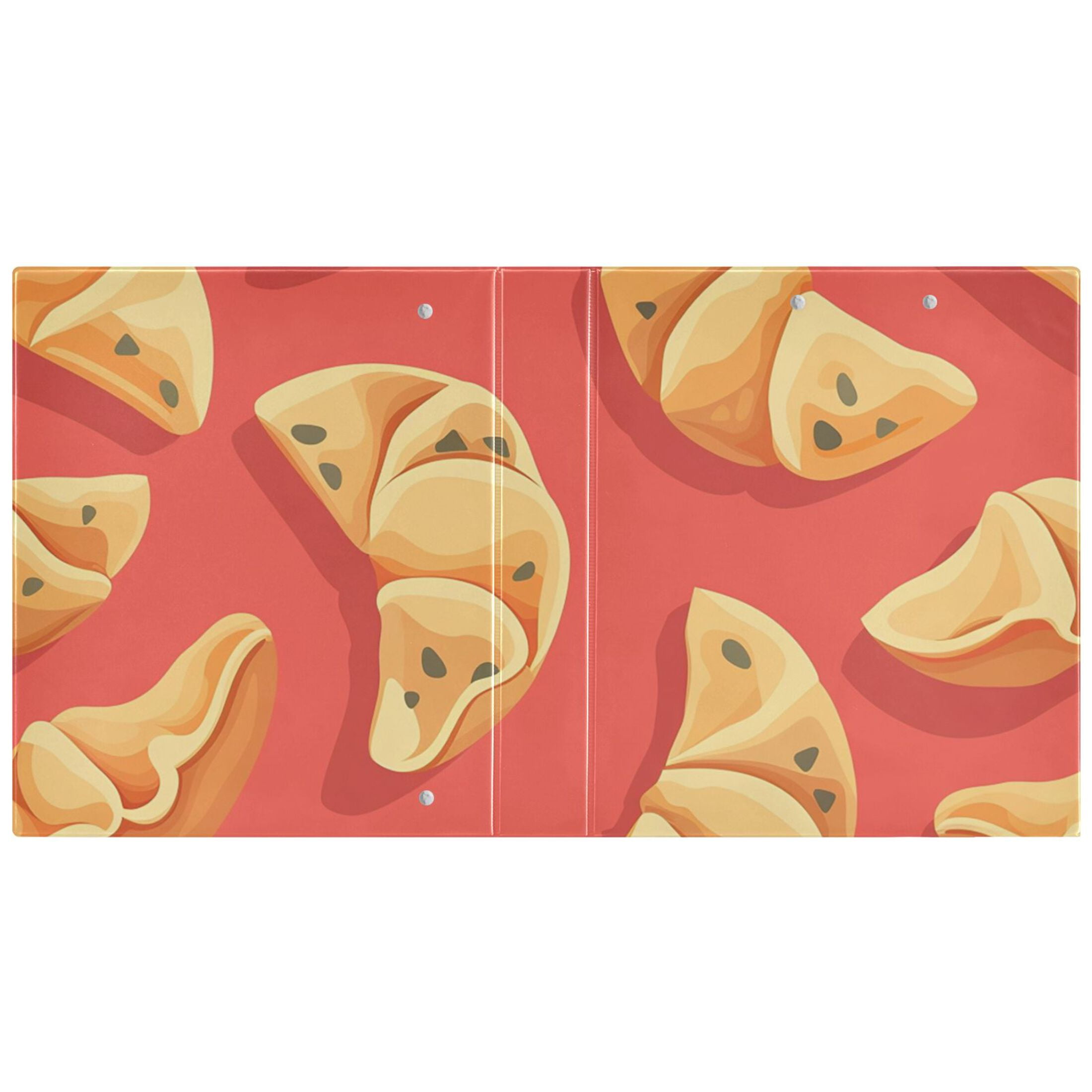 Fortune Cookies Red 3 Ring Binders 1.5 inch Hardcover File Folders with Interior Pockets A4 Size Organizer for School Office Hospital