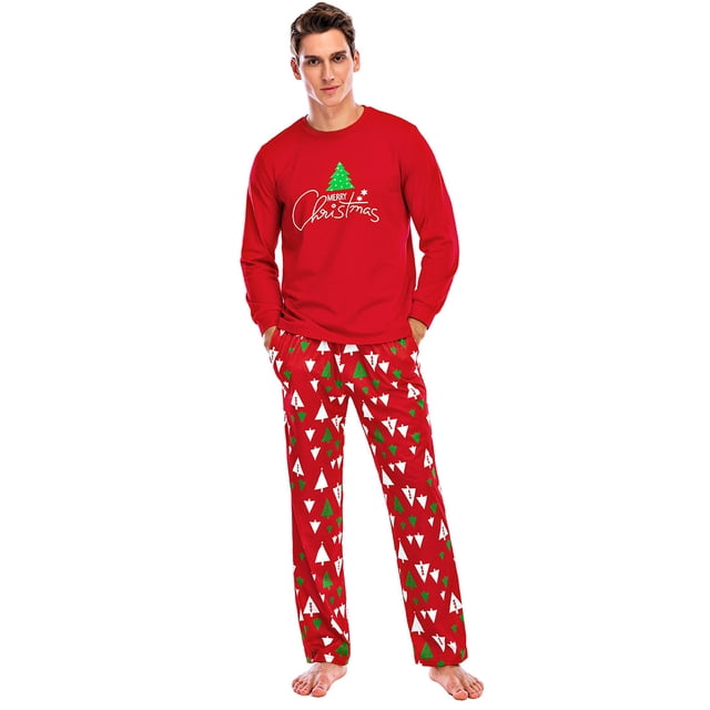 Pyjamas Assortis pour la Famille, Vêtements de Noël en Coton, Ensembles de Pyjamas à Manches Longues (Papa, 2TG)