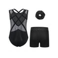 thumbnail image 2 of TTAO Kids Girls Glitter Rhinestone Sleeveless Gymnastics Leotard Ballet Dance Biketard Unitard with Shorts Hairband Set Black Silver 15-16, 2 of 2