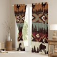 thumbnail image 3 of jejeloiu Wild Animals Bear Curtains Pack of 2 (42x84 Each),Retro Geometric Rhombus Curtains Blackout For Men Women, 3 of 6