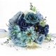 thumbnail image 2 of Ramos de boda para novia, dama de honor, rosas artificiales de color azul polvoriento, ramos de novia para novia, boda, propuesta de matrimonio, fiesta, decoración de iglesia, 2 of 4
