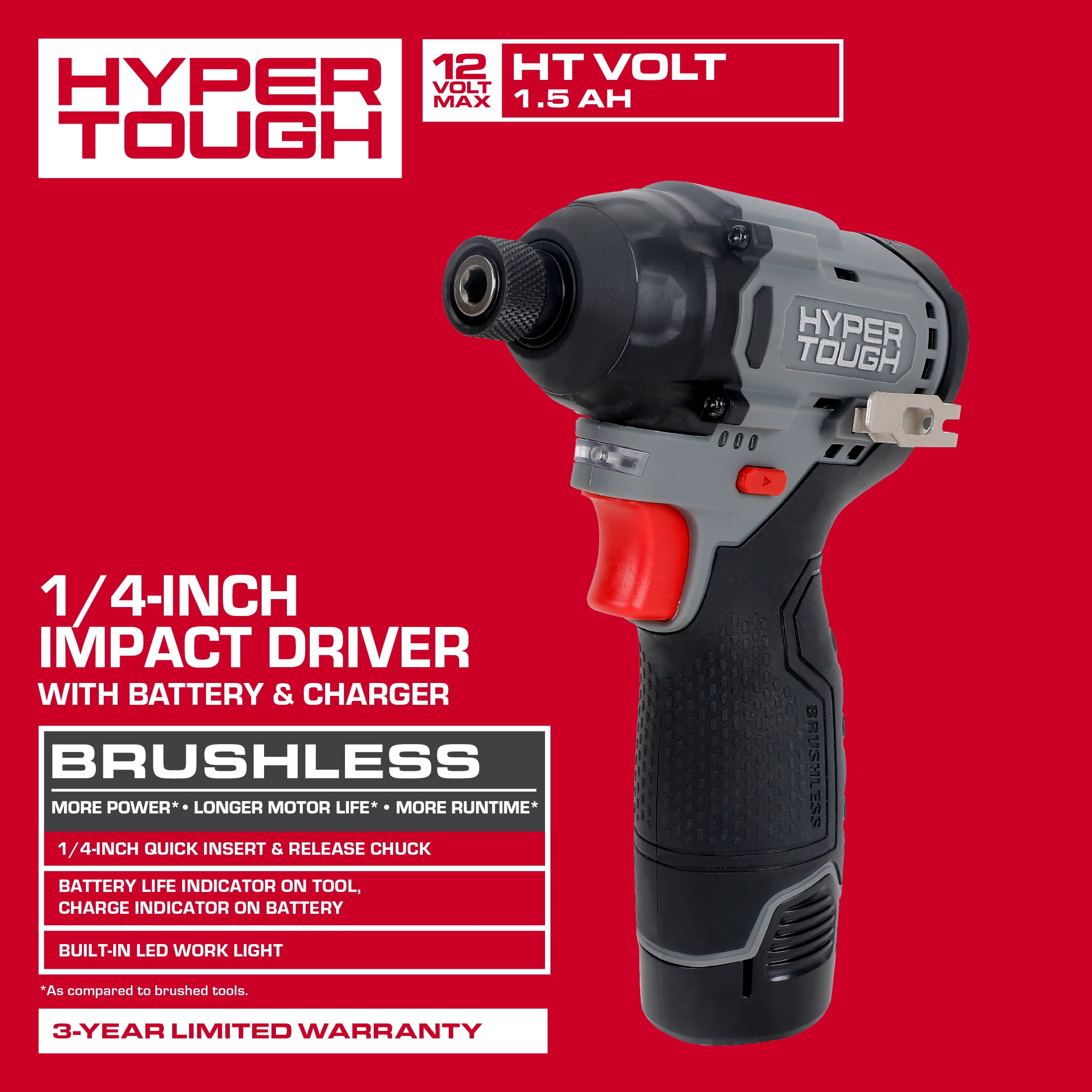 Hyper Tough 12V Brushless Impact Driver