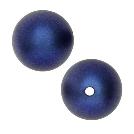 Iridescent Crystal - Swarovski Crystal, #5810 Round Faux Pearl Beads 3mm, 50 Pieces, Iridescent Dark Blue