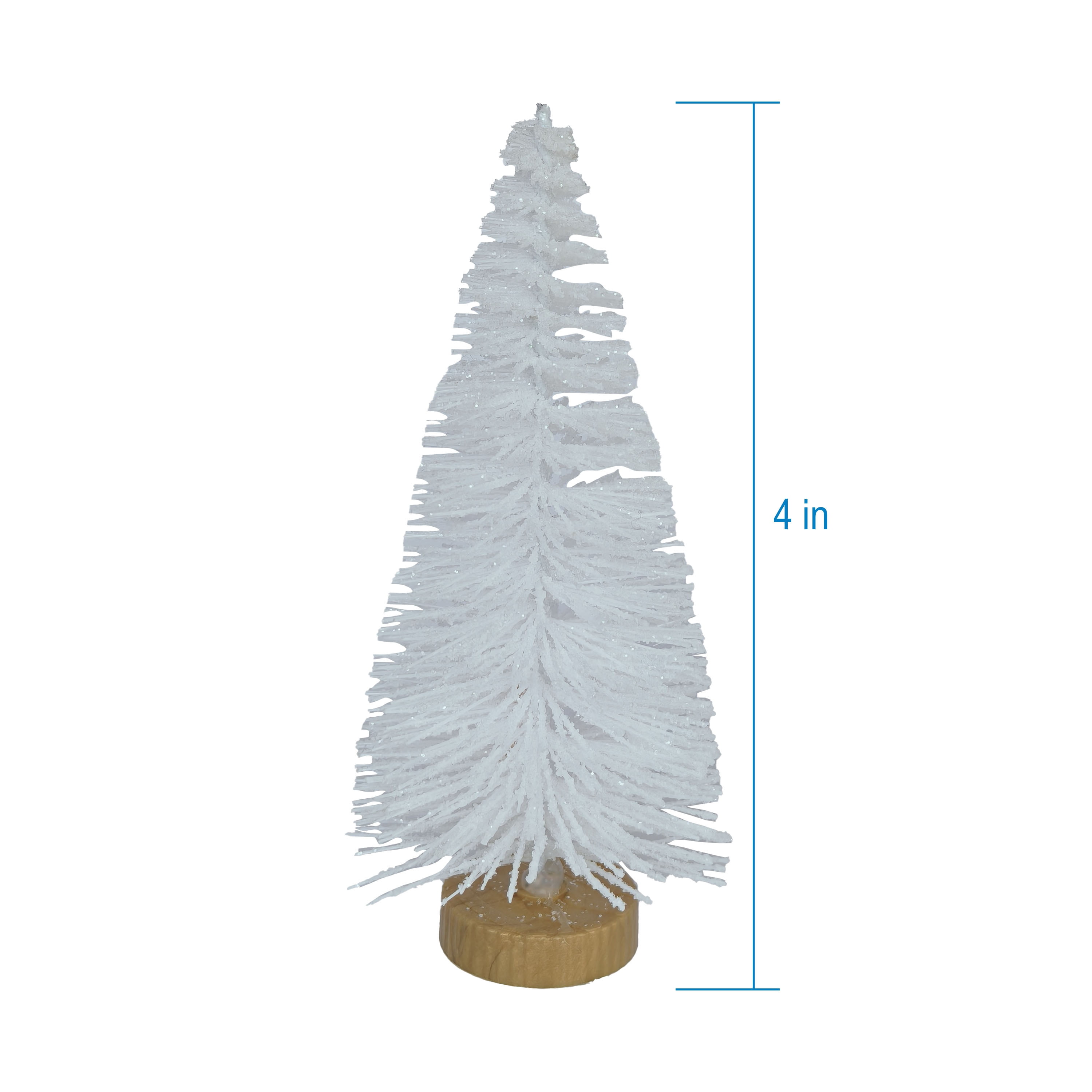 Christmas Village Pine Tree, White, 4", by Holiday Time