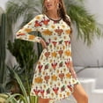thumbnail image 5 of Fall Dresses for Women 2024, Thanksgiving Turkeys Womens Fall Dresses Long Sleeve Casual Tie Waist Clothes, Womens Fall Fashion 2024 Midi  Dresses Outfits with Pocket, 5 of 6