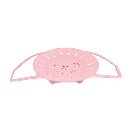 

HFDD Silicone Steaming Tray Grill Steaming Rack Foldable (1pieces Pink)