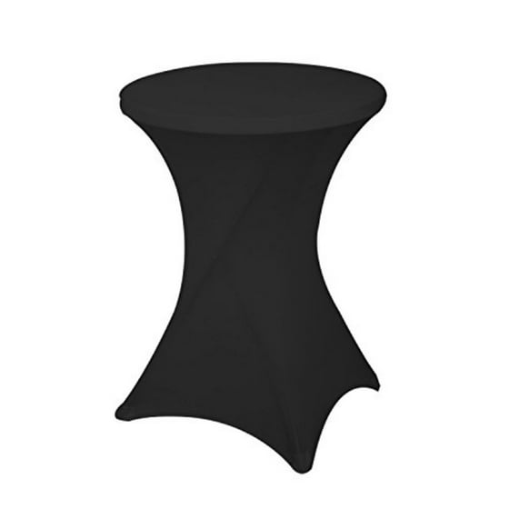 Awillhome 32 Inch 24 Spandex Tail Tablecloth Fitted Table Cover Fit Round Folding Dry Bar Bistro 32inx43in Black