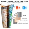 thumbnail image 3 of 16oz Tumblers Red Mushroom Rainbow Light Pattern Stainless Steel Vacuum Insulated Double Wall Travel Tumbler Cups Mug with Lid and Straw,Cleaning Brush for Coffee,Tea, 3 of 4
