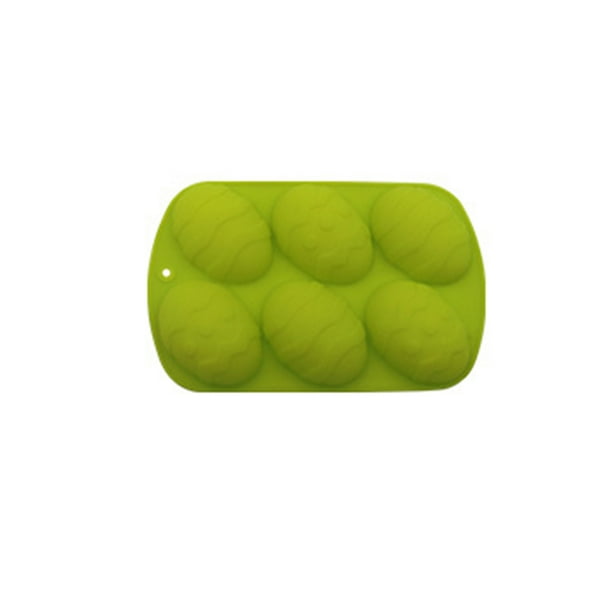 Moyic Moldes de fondant Accesorios para hornear en la cocina Forma de huevo de Pascua Molde en relieve de 6 cavidades Molde de jabón hecho a mano Die Herramientas y accesorios para hornear Verde Moyic HA061953-05B
