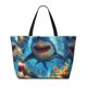 thumbnail image 2 of Fotbe Colorful Underwater Shark Bolsa de Viaje para Playa - Resistente al Agua, Bolsa Tote de Gran Capacidad y Ligera con 7 Bolsillos para Mujeres y Hombres, 2 of 7