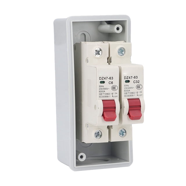Transparent Distribution Box, Easy To Install AC 230/400V 32A Flame Retardant IP65 Waterproof 2 Way Distribution Case For Outdoor Use 6A 32A,16A 32A,20A 32A