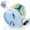 Blue, variant on [Vitamin Organizer] Portable pill dispenser with 7-compartment vitamin organizer, holds a large number of supplements, features anti-mixing and wide opening design for easy access to medication