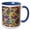 Blue/White, variant on 3drose, Glam Image of Gold and Galaxy Mermaid Scales Pattern, 11oz Mug