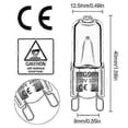 thumbnail image 2 of 12Pack 33W G9 Halogen Bulbs 2800K Warm White Dimmable Clear Capsule 380lm, 2 of 5