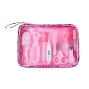 9-piece baby beauty kit, newborn care kit, including nail clippers, comb, nasal aspirator, thermometer, etc.