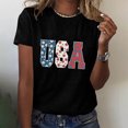 thumbnail image 4 of Fartey USA Flag Tee Shirt for Women 4th of July Memorial Day Gift T Shirts Casual Loose Short Sleeve Crew Neck Tops Trendy Graphic Tees Independence Day Patriotic Blouses Black S, 4 of 4