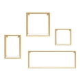 thumbnail image 2 of Kate and Laurel Mallory Wood and Metal Wall Shelf Set, White/Gold 4 Piece, 2 of 6