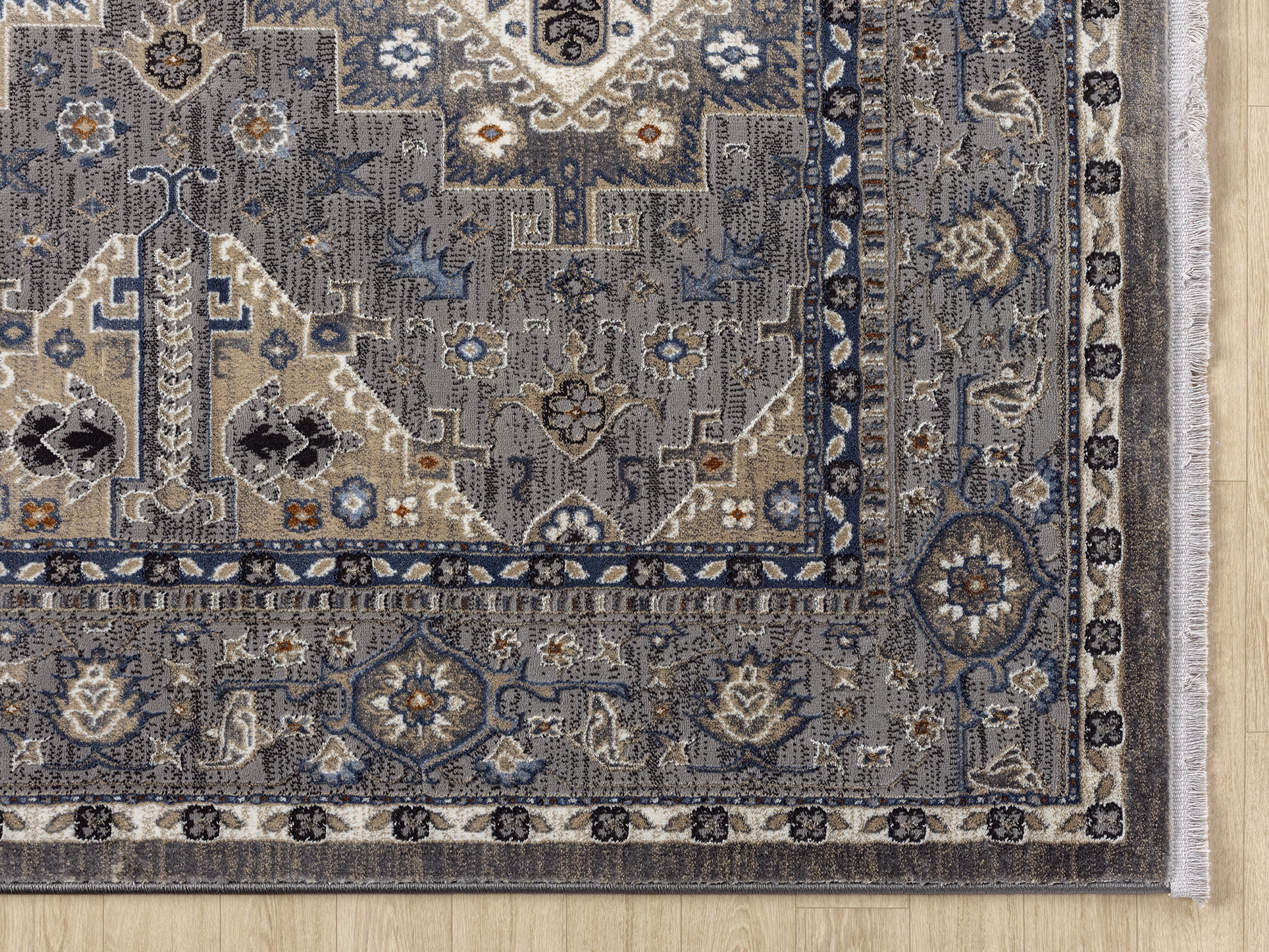 United Weavers Riviera Azure Area Rug, Border Pattern, Grey, 7'10" X 10'6"
