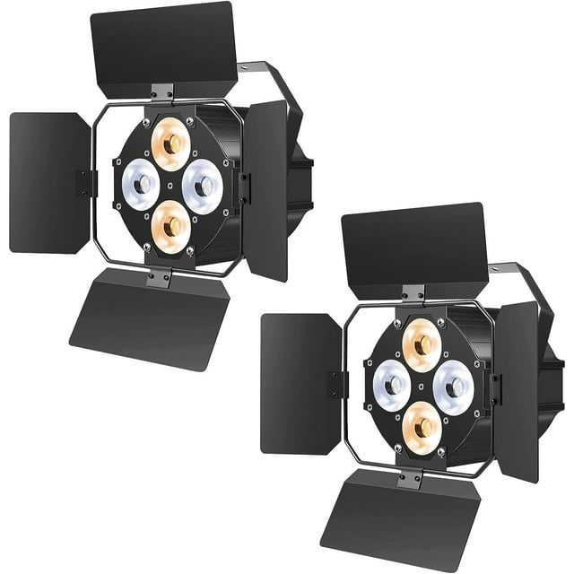 Stage Light with Barn Doors,DMX512 DJ Par Lights Spotlight for Theater Party Church Event 2 Pack