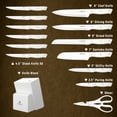 thumbnail image 2 of NULAS Knife Set, 14 Piece Kitchen Knife Set with Block Self Sharpening, Stainless Steel Dishwasher Safe, Anti-slip Handle, White, 2 of 7