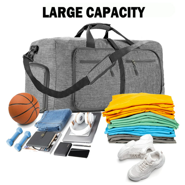 Travel Bag, Sports Duffel Bags Large Gym Bags Foldable Travel Holdalls  Portable Carry Luggage Bags Large Capacity Holdall Bags for Women Men with