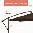 thumbnail image 4 of JUSTLET 10' Outdoor Hanging Offset Cantilever Umbrella with Rotating Function for Patio (No Base) ，Brown, 4 of 15