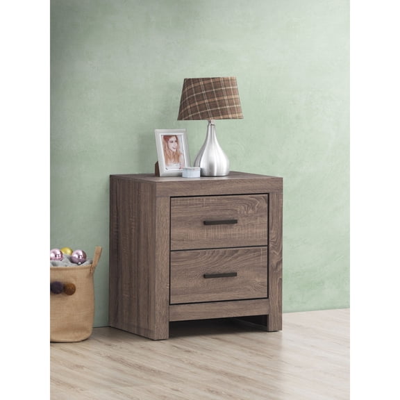 Wooden Nightstands, Brantford Barrel Oak 2-Drawer Nightstand, Oak Bedside Nightstands,Mdf Nightstands With Drawers, Furniture Bedroom Furniture Nightstands Brantford Barrel Oak 2-Drawer Nightstand