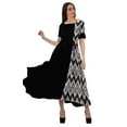 thumbnail image 2 of Moomaya Women Printed Short Sleeve Viscose Santoon Drawstring Waist Midi Dress, 2 of 4