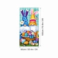 thumbnail image 3 of Corona decorativa de gnomo para puerta de entrada de Pascua, adorno colgante, cubierta para puerta, conejo gris y fondo floral para puerta de jardín, 35 x 71 pulgadas, decoración de bienvenida navide, 3 of 8