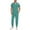 Turquoise #097, variant on Mens Scrubs Set Spring Summer V-Neck Scrub Top & Jogger Scrub Pants Stretch Nursing Workwear Quick Dry Medical Uniform Suits with Pockets Black 2XL