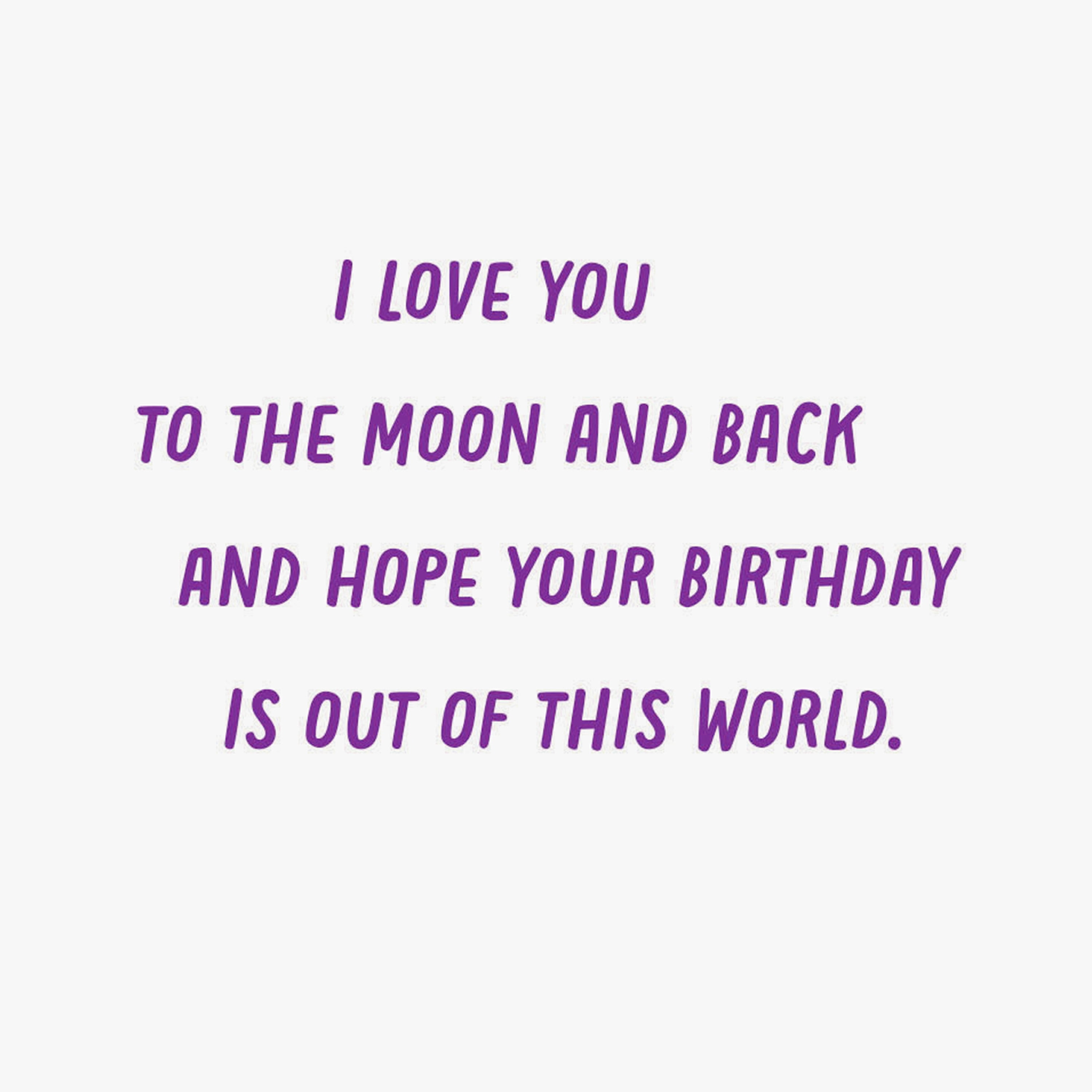 Hallmark Gift Card Greeting Romantic Birthday Card for Husband, Wife, Partner (Love You to the Moon and Back)