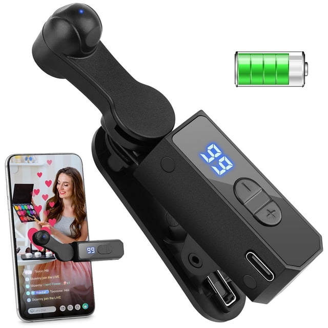 Wireless Auto Clicker, Rechargeable Screen Tapper w/ LED Display & 107 Speeds (1-99/s), Quiet Optical Sensor, 180° Head for Live Stream, Games