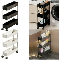 Slim Storage Cart under $5! CQCYD 3-Tier Space Saving Rolling Organizer for Bathroom Laundry Room Narrow Gap Between Washer Toilet Shelving Unit