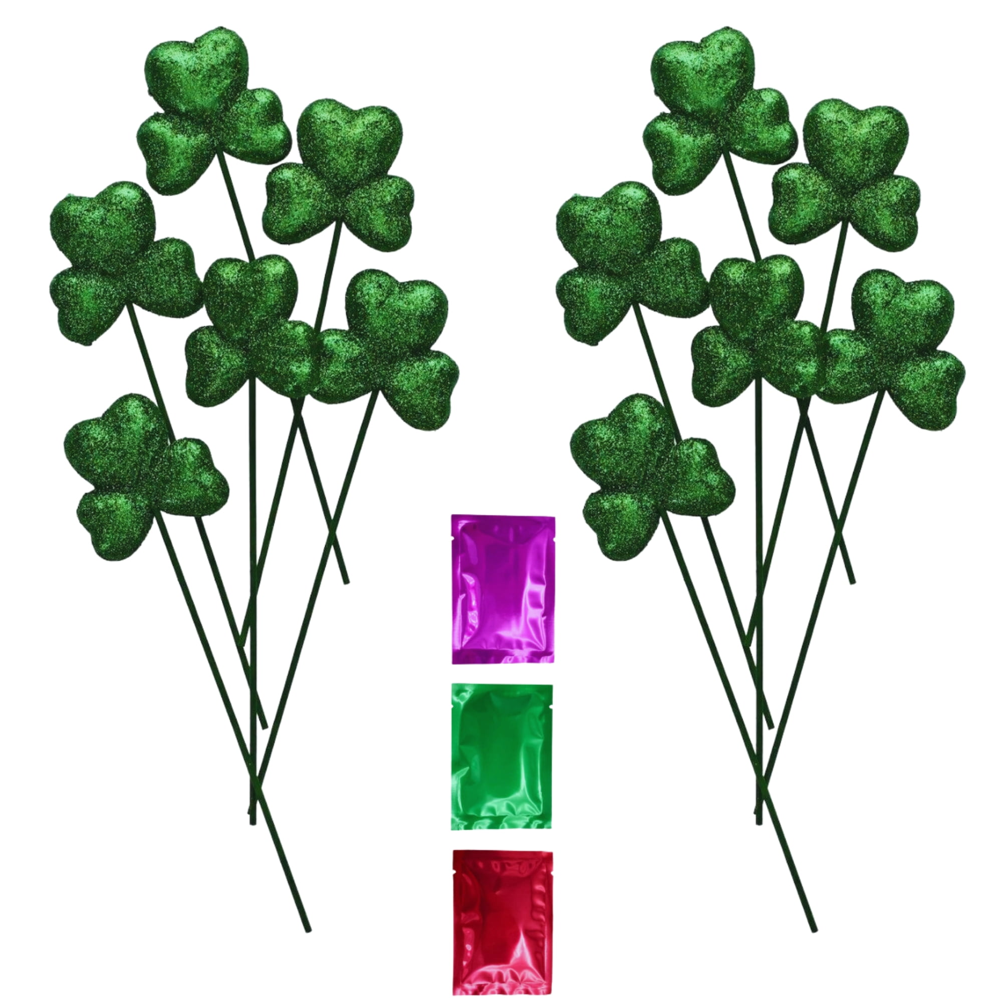 12 Pcs Glitter Heart Picks - Puffy Foam Hearts On Sticks For Valentine's, Wedding, Floral Arrangements (White, 8.27")