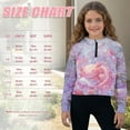 thumbnail image 7 of Xoenoiee Axolotl Strawberry Flower Print Girls Quarter Zip Hoodie Pullover Long Sleeve Shirts Half Zip Sweatshirt Casual Crop Top Trendy Clothes, 9-10 Years, 7 of 7