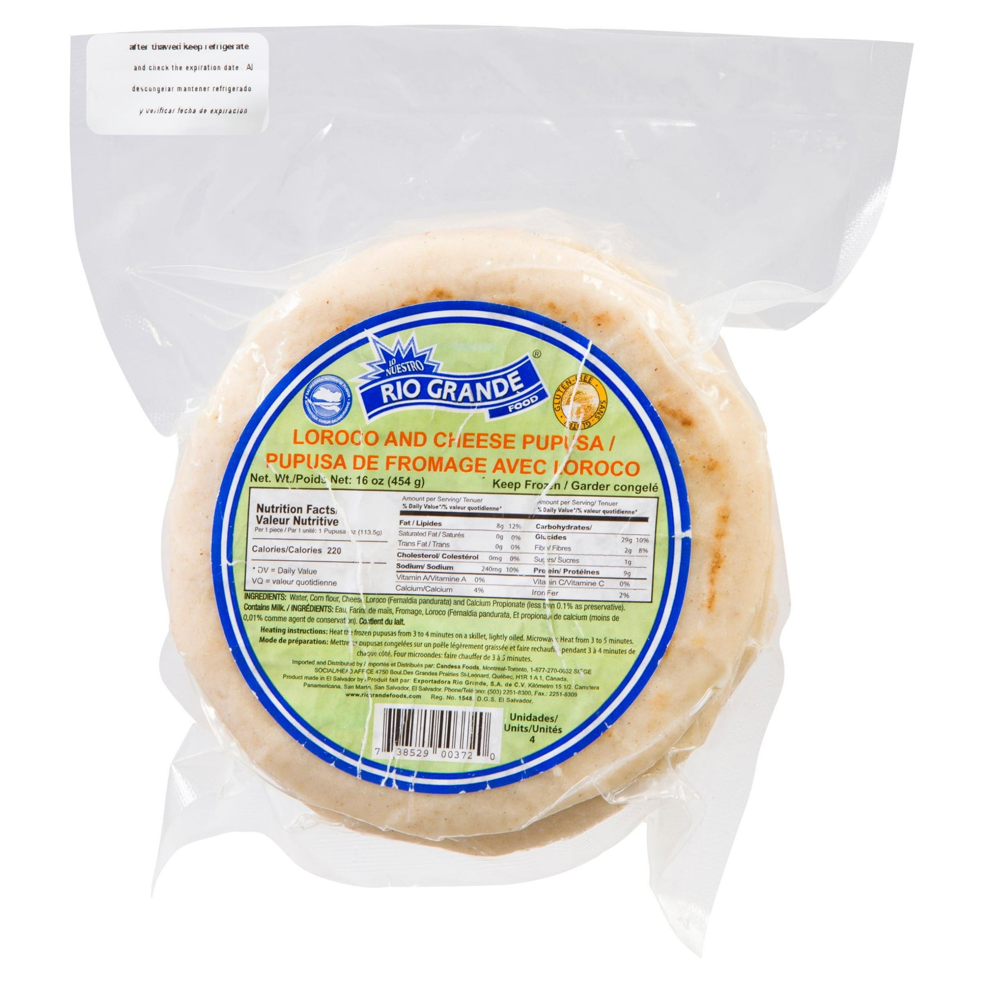 Rio Grande Loroco And Cheese Pupusa, 454 g