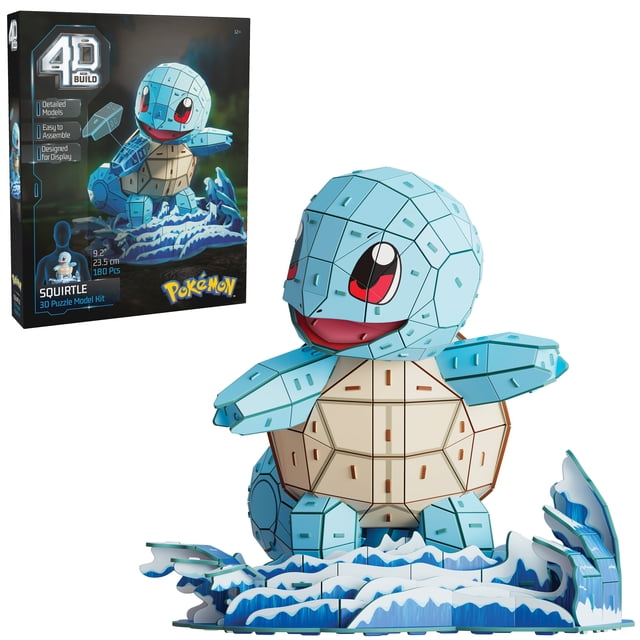 4D Build, Pokémon Squirtle 3D Model Kit, Pokémon Figure, Kanto First Partner Collection, Desk Décor, 180 Pieces, for Ages 12 & Up