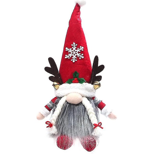 Muñecas, Decoraciones navideñas Muñecos de Peluche Luminosos con Astas para Fiesta navideña (sin batería) Rojo 1 Piezas