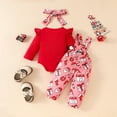 thumbnail image 4 of ENFLASH Baby Girl Christmas Outfit Newborn Romper Santa Claus Pants Set Fall Winter Infant Clothes My First Christmas Outfits, 4 of 10