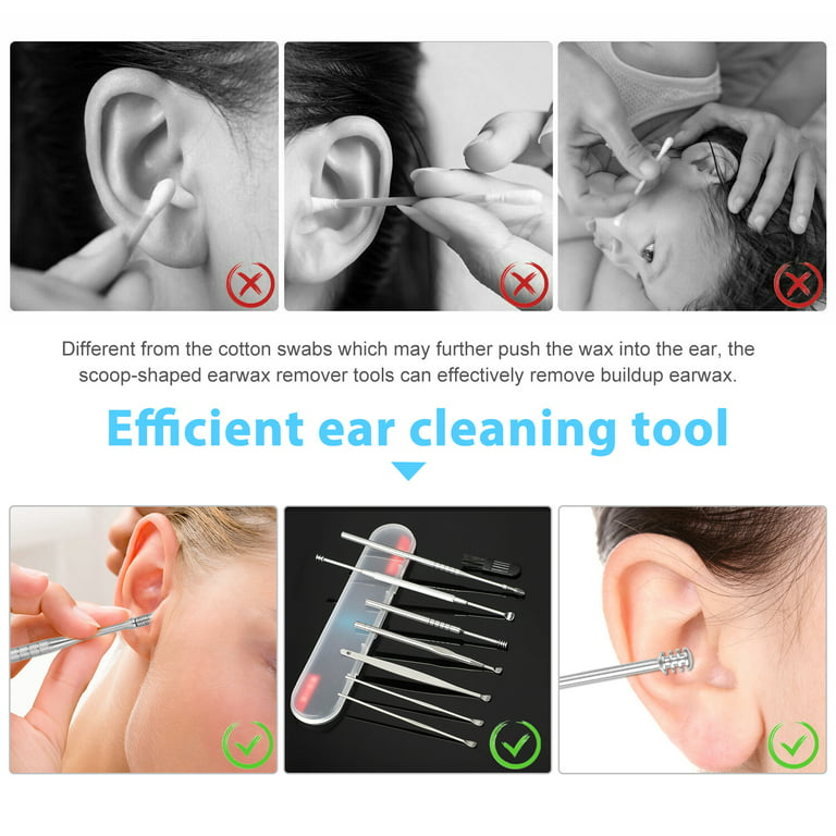 8 Pcs Ear Pick, Ear Cleansing Tool Set, Ear Curette Earwax Removal